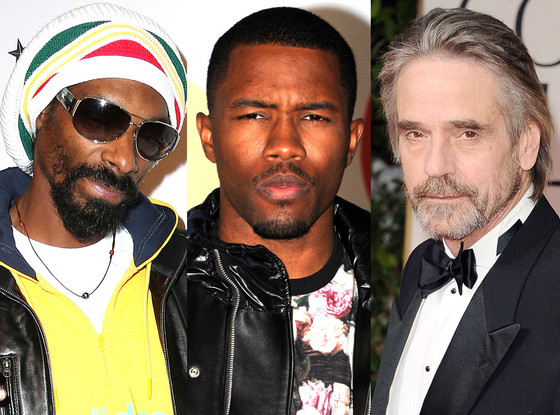 Snoop Dogg, Frank Ocean, Jeremy Irons Snoop Dogg, Frank Ocean, Jeremy Irons